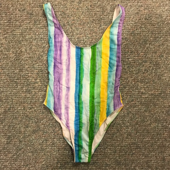 ZARA Striped One Piece Swim - Picture 2 of 4